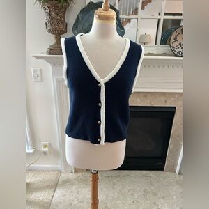 NWT Sincerely Jules Navy and White Knit Vest